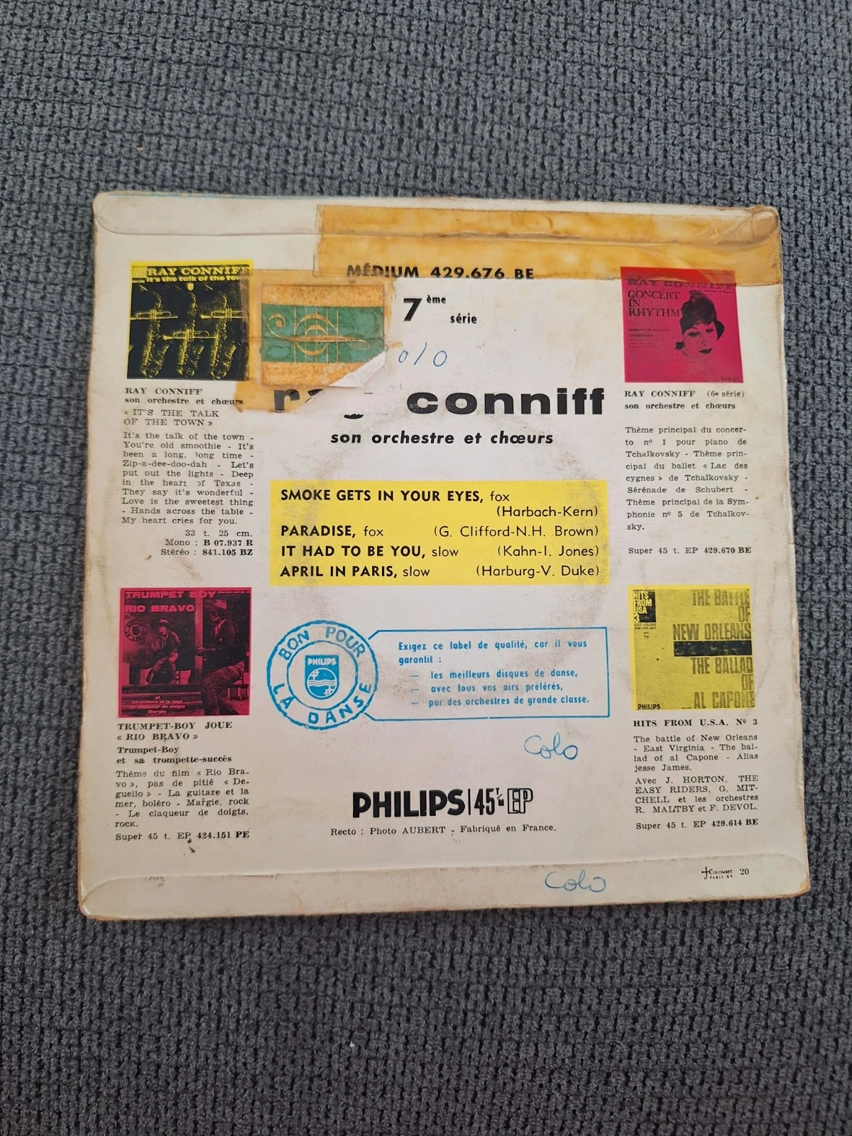 Vinyl 45 Toeren - Ray Conniff – Ken je ? (Philips EP) – photo 2